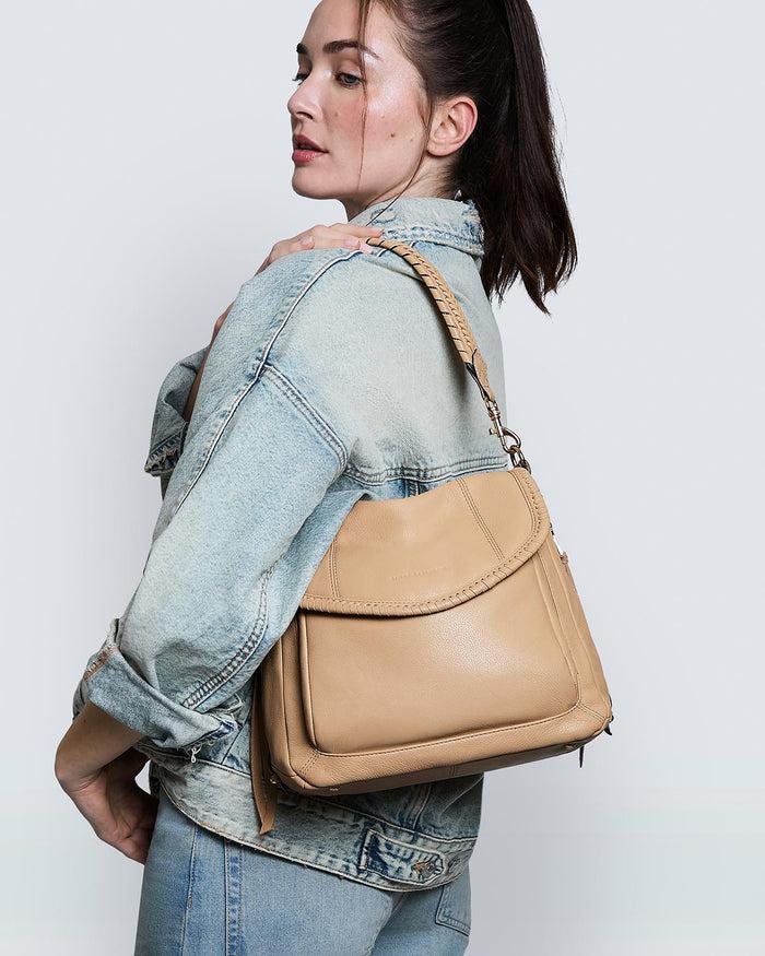 Aimee Kestenberg All For Love Zip Top Convertible Shoulder Camel