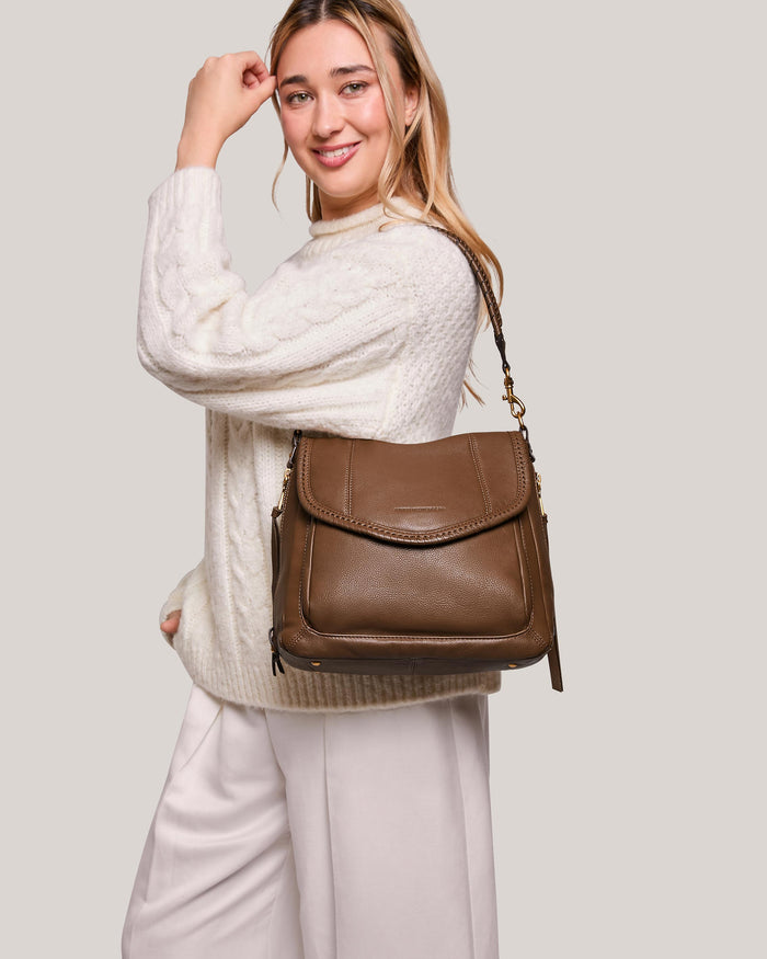 Aimee Kestenberg All For Love Zip Top Convertible Shoulder Coffee