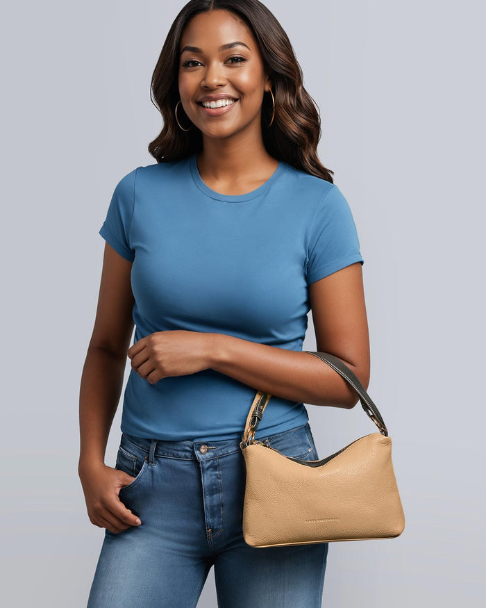 Aimee Kestenberg Ava Convertible Shoulder Camel With Black