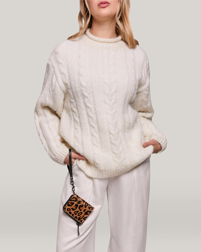 Aimee Kestenberg Ava Wristlet Wallet With RFID Leopard Haircalf