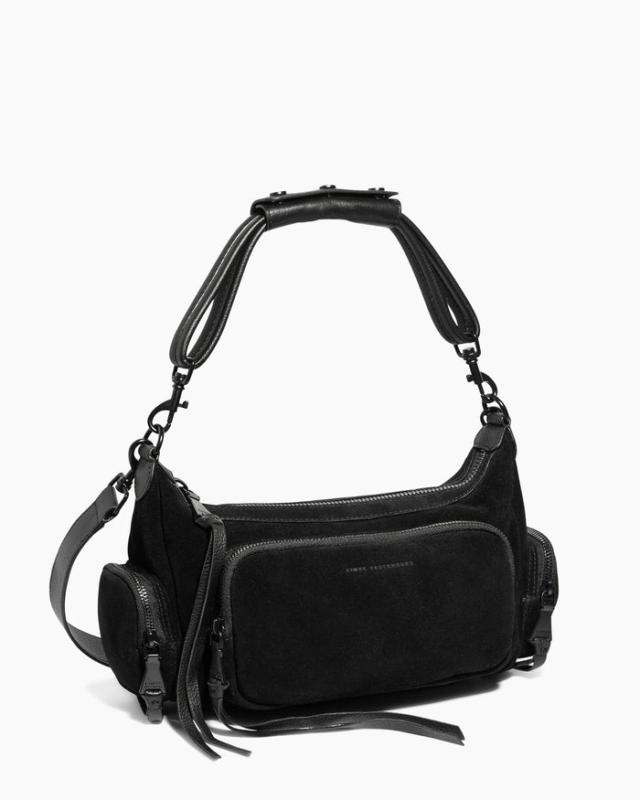Aimee Kestenberg Away We Go Convertible Shoulder Black Suede