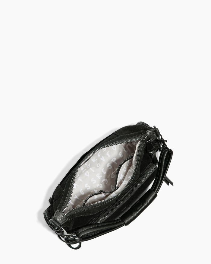 Aimee Kestenberg Away We Go Convertible Shoulder Black Suede