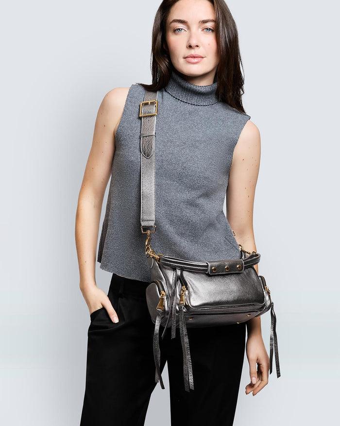 Aimee Kestenberg Away We Go Convertible Shoulder Pewter Metallic