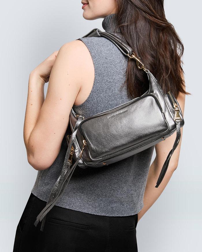 Aimee Kestenberg Away We Go Convertible Shoulder Pewter Metallic