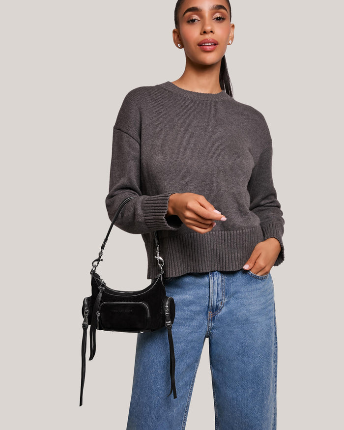 Aimee Kestenberg Away We Go Mini Convertible Crossbody Black Suede