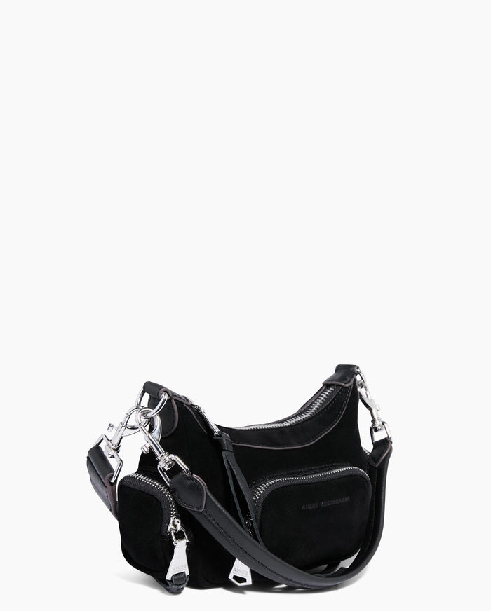 Aimee Kestenberg Away We Go Mini Convertible Crossbody Black Suede