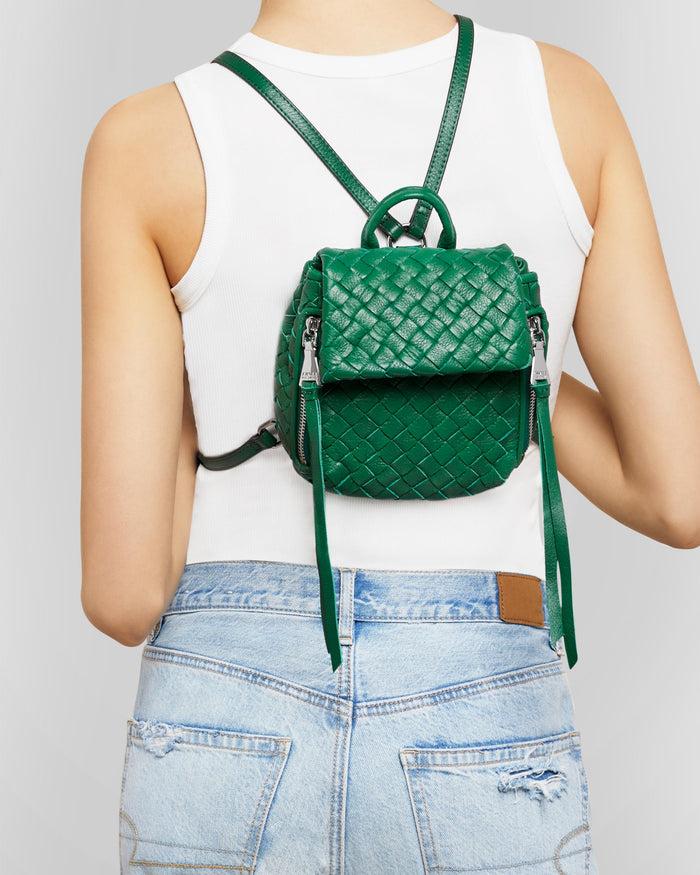 Aimee Kestenberg Bali Mini Backpack Kelly Green Woven