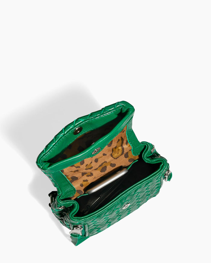 Aimee Kestenberg Bali Mini Backpack Kelly Green Woven