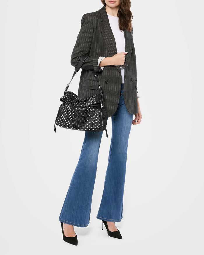 Aimee Kestenberg Bali Novelty Hobo Black With Disco Studs