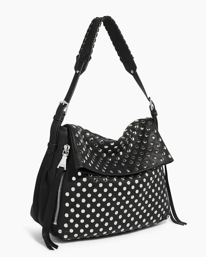 Aimee Kestenberg Bali Novelty Hobo Black With Disco Studs