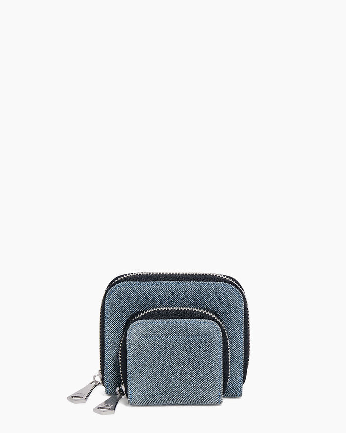 aimee kestenberg Bowery Double Zip Around Wallet Bright Denim Leather