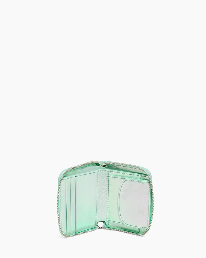 Aimee Kestenberg Bowery Double Zip Around Wallet Mint Iridescent