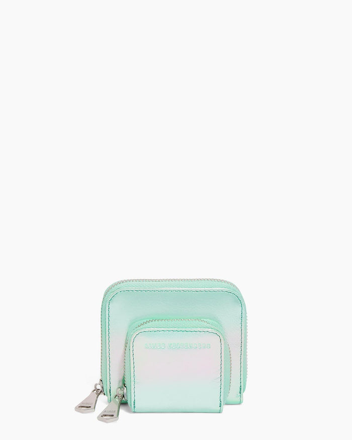 aimee kestenberg Bowery Double Zip Around Wallet Mint Iridescent