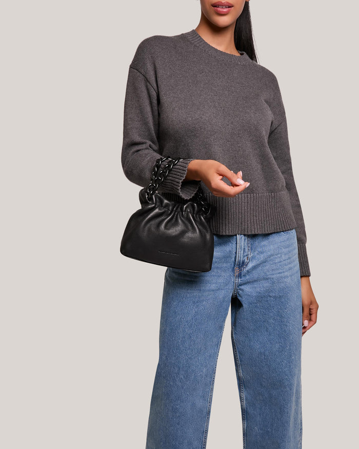 Aimee Kestenberg Chain Handheld Crossbody Black With Shiny Black