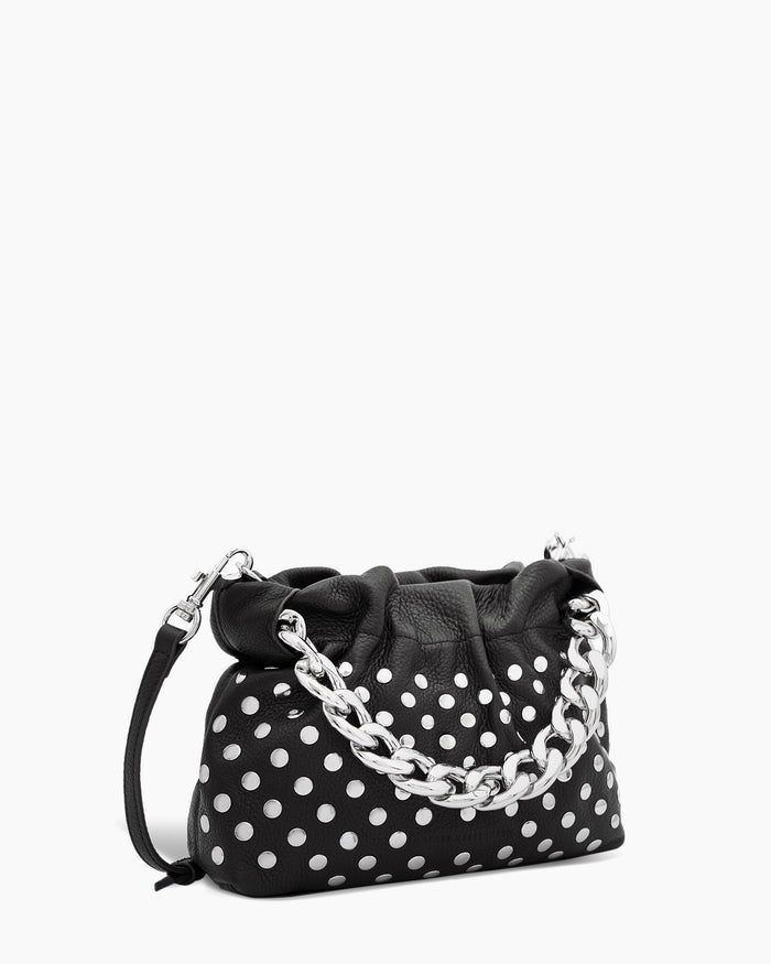 Aimee Kestenberg Chain Novelty Handheld Crossbody Black With Disco Studs