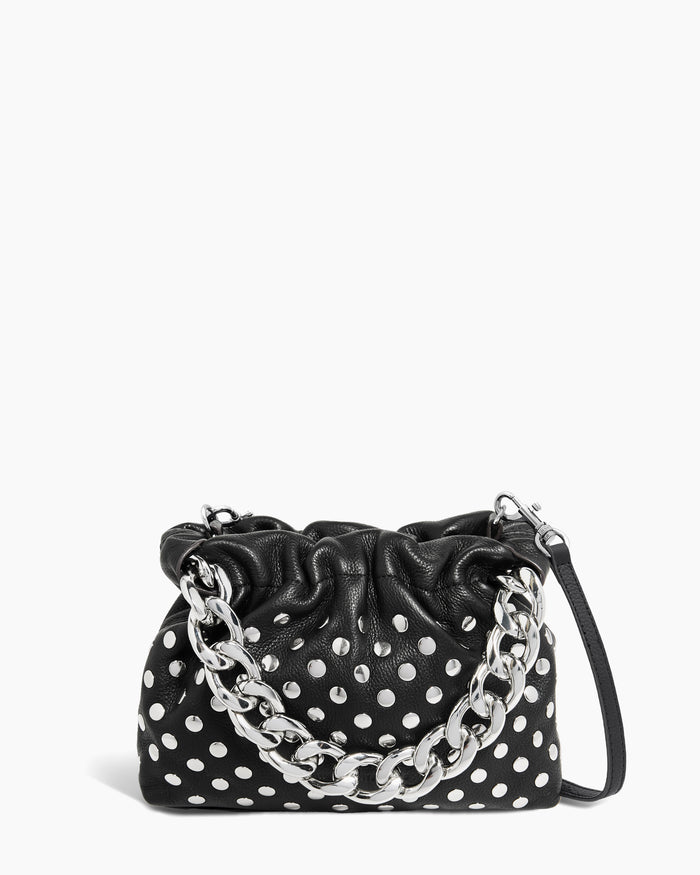 aimee kestenberg Chain Novelty Handheld Crossbody Black with Disco Studs
