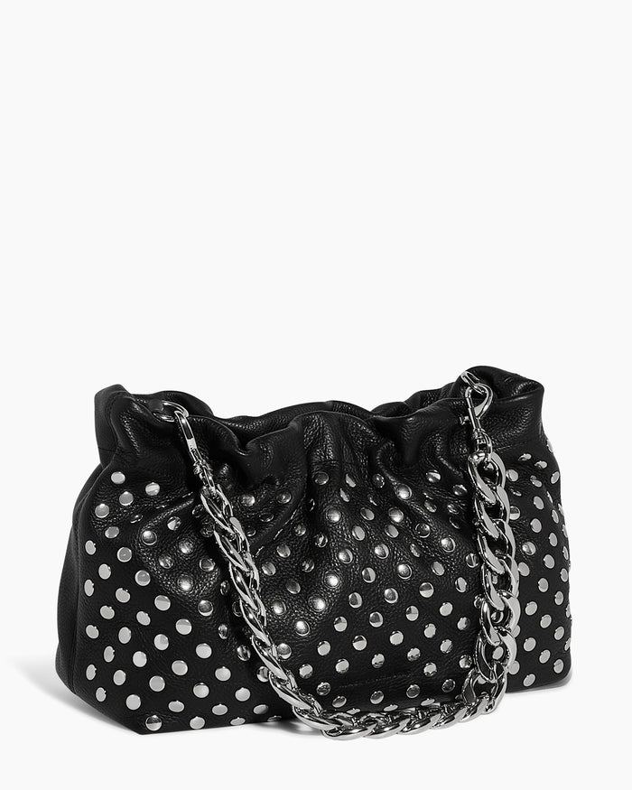Aimee Kestenberg Chain Novelty Shoulder Black With Disco Studs