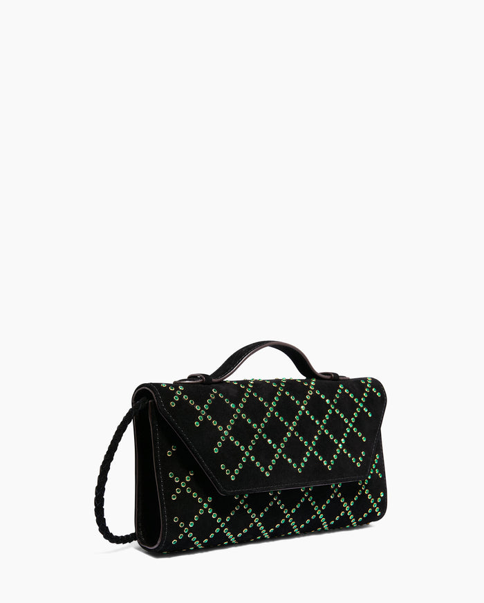 Aimee Kestenberg Chelsea Convertible Clutch Emerald Studs