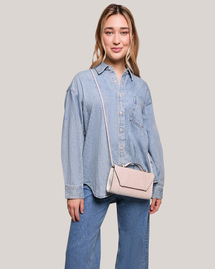 Aimee Kestenberg Chelsea Convertible Clutch White Iridescent