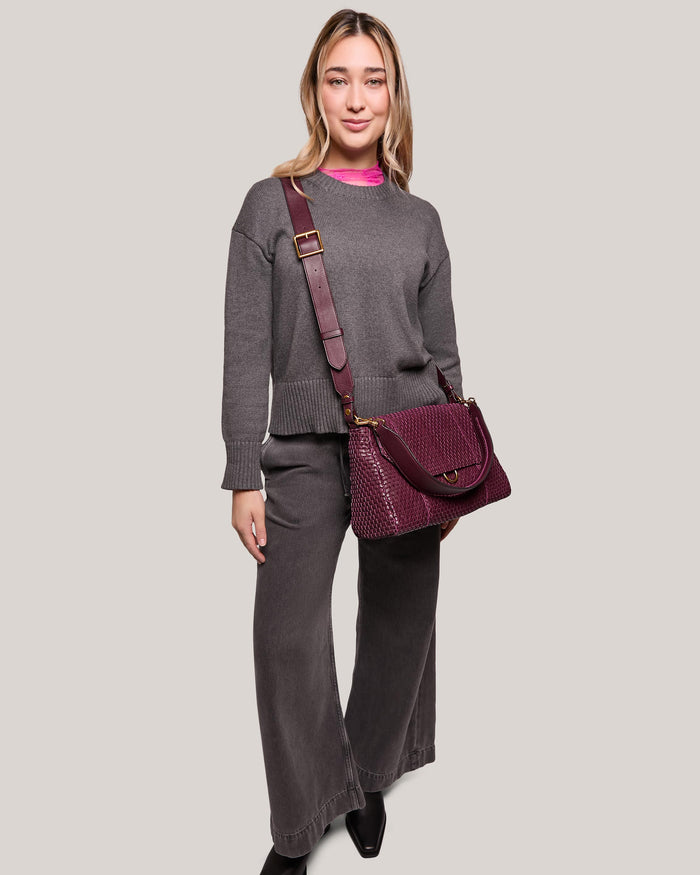 Aimee Kestenberg Chelsea Convertible Flap Shoulder Royal Plum