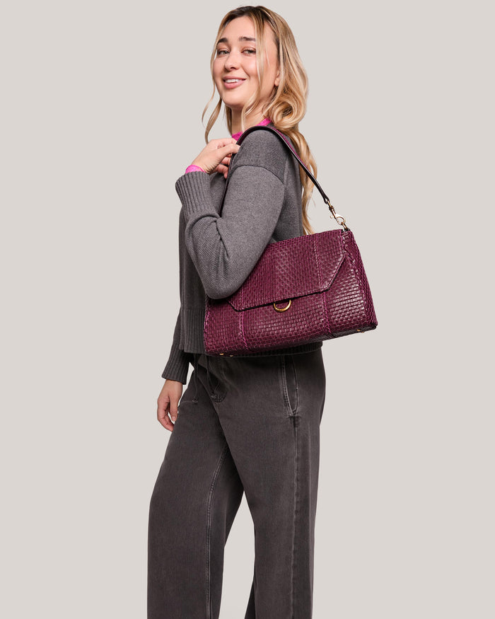 Aimee Kestenberg Chelsea Convertible Flap Shoulder Royal Plum