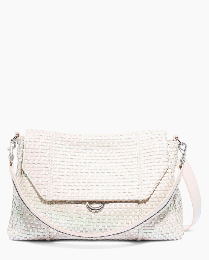 aimee kestenberg Chelsea Convertible Flap Shoulder White Iridescent