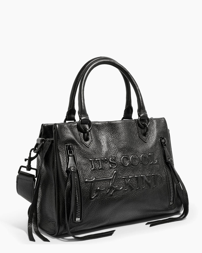 Aimee Kestenberg Fairest Of Them All Triple Entry Satchel Black With Shiny Black