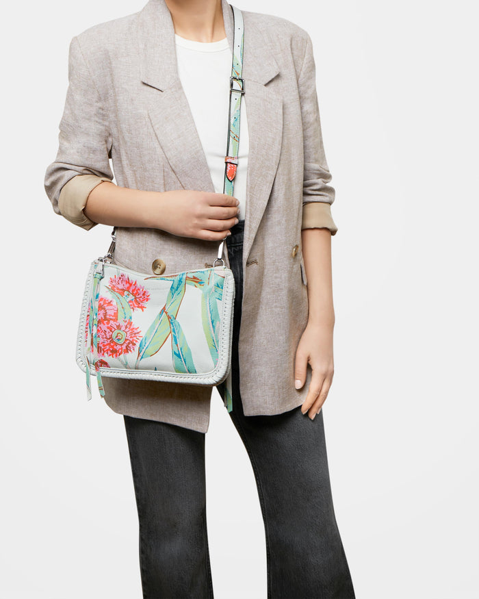 Aimee Kestenberg Famous Double Top Zip Crossbody Eucalyptus Print
