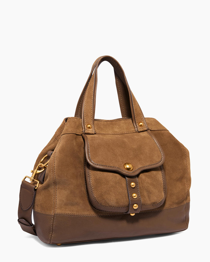 Aimee Kestenberg Great Escape Convertible Shopper Coffee Suede