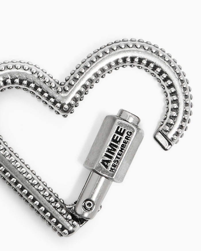 Aimee Kestenberg It's A Love Thing Heart Carabiner Disstressed Silver
