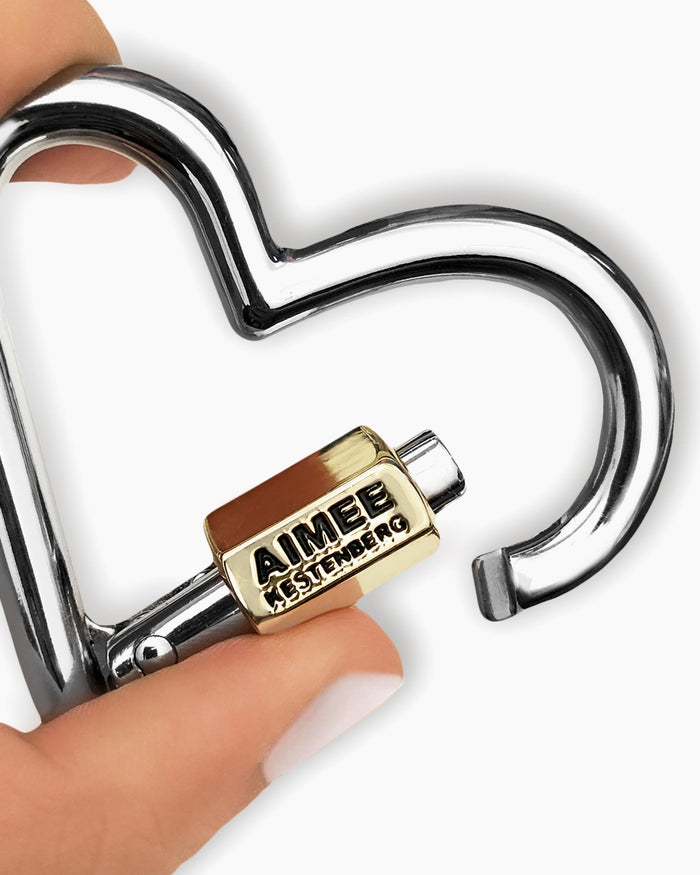 Aimee Kestenberg It's A Love Thing Heart Carabiner Gunmetal