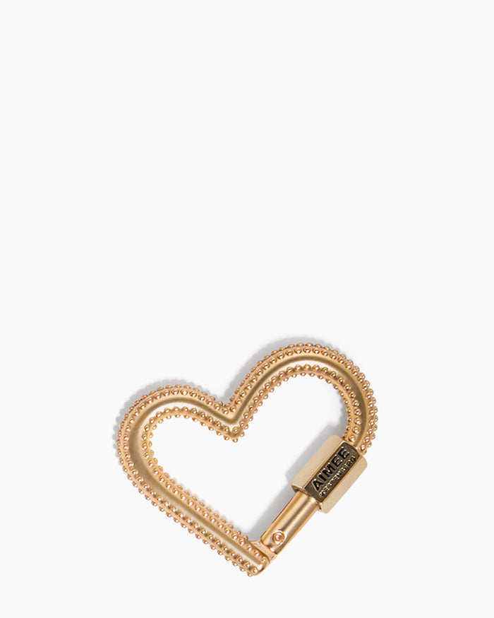 aimee kestenberg It's A Love Thing Heart Carabiner Satin Gold With Silver