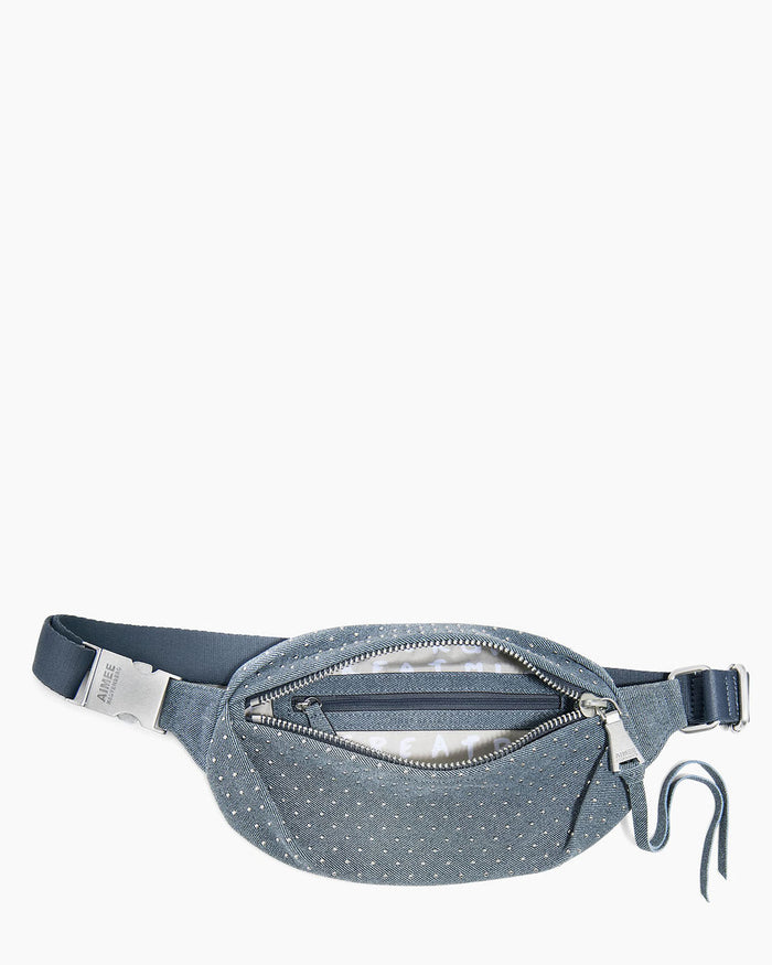 Aimee Kestenberg Milan Novelty Bum Bag Denim Studded