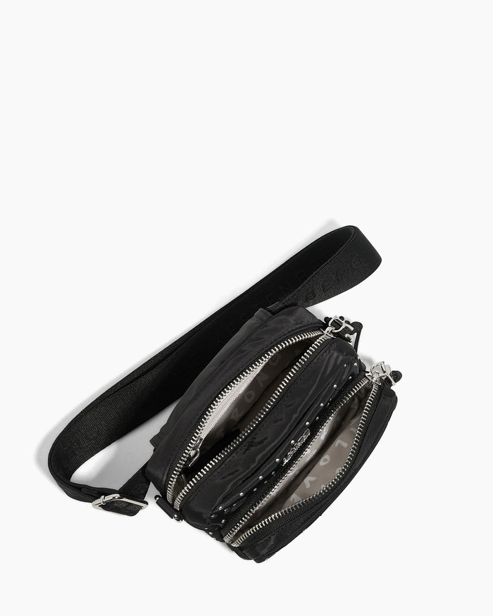 Aimee Kestenberg Nylon Camera Crossbody Black With Microstuds