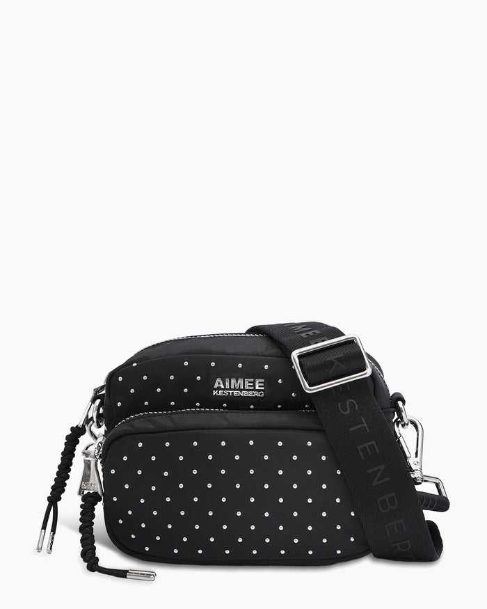 aimee kestenberg Nylon Camera Crossbody Black with Microstuds