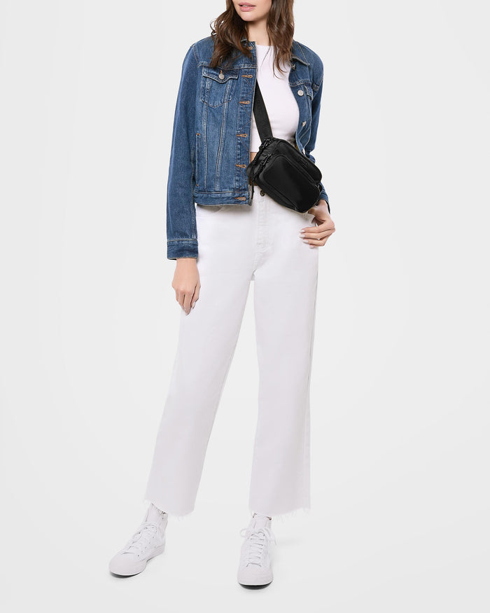 Aimee Kestenberg Nylon Camera Crossbody Black With Shiny Black