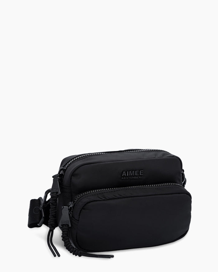 Aimee Kestenberg Nylon Camera Crossbody Black With Shiny Black