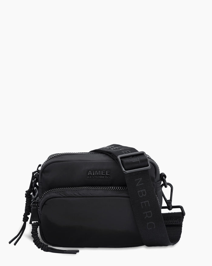 aimee kestenberg Nylon Camera Crossbody Black with Shiny Black