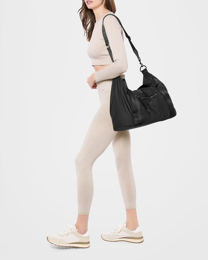 Aimee Kestenberg Nylon Duffle Black With Shiny Black