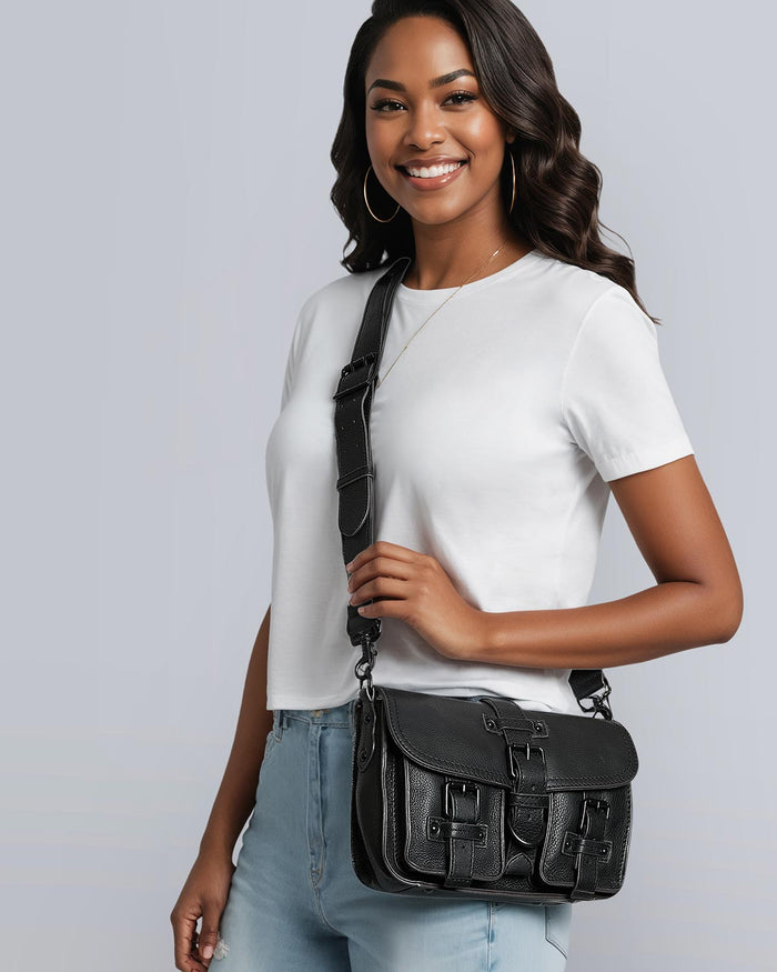 Aimee Kestenberg Saddle-Up Crossbody Black With Shiny Black