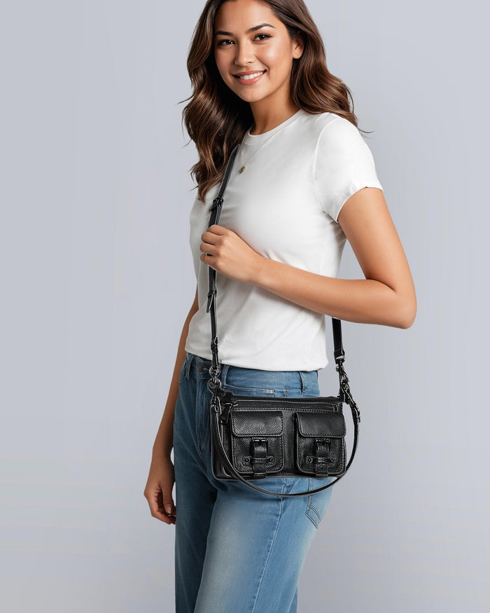 Aimee Kestenberg Saddle-Up Mini Convertible Crossbody Black With Black