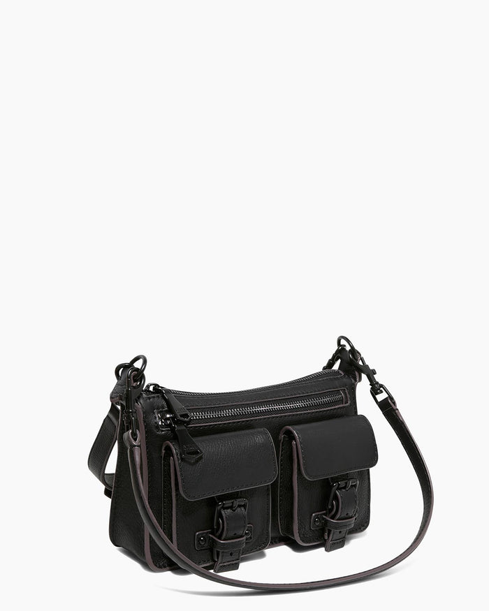 Aimee Kestenberg Saddle-Up Mini Convertible Crossbody Black With Black