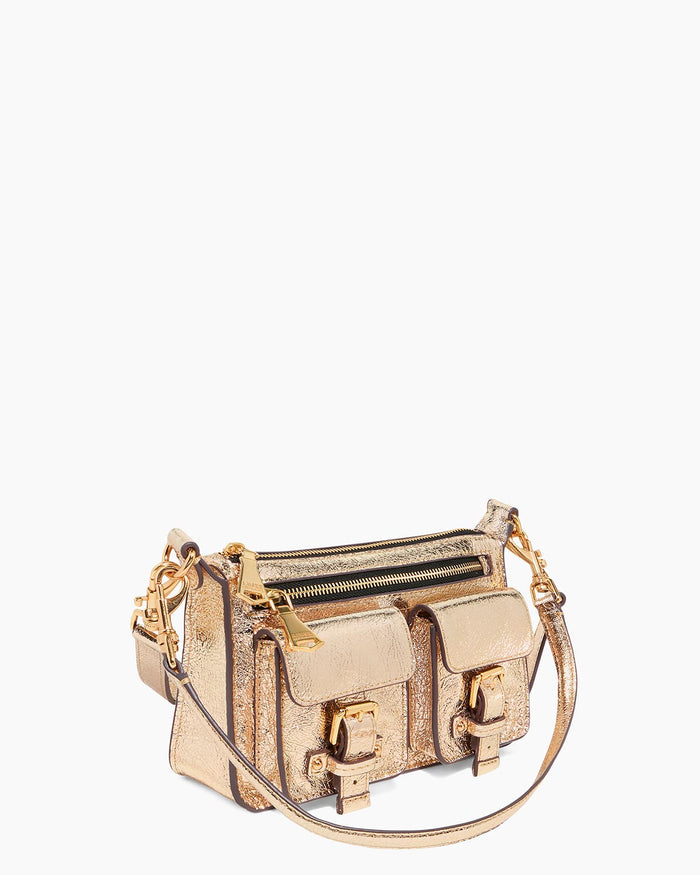 Aimee Kestenberg Saddle-Up Mini Convertible Crossbody Crinkled Gold