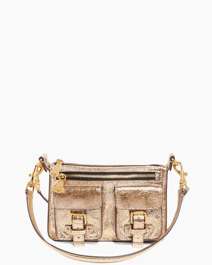 aimee kestenberg Saddle-Up Mini Convertible Crossbody Crinkled Gold