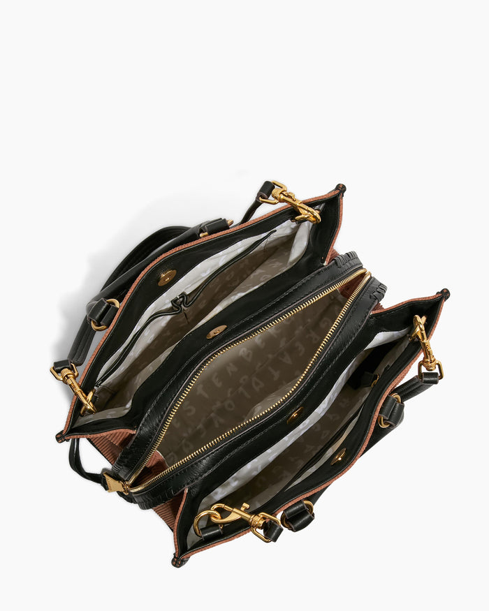 Aimee Kestenberg Stockbridge Triple Entry Satchel Nutshell Colorblock