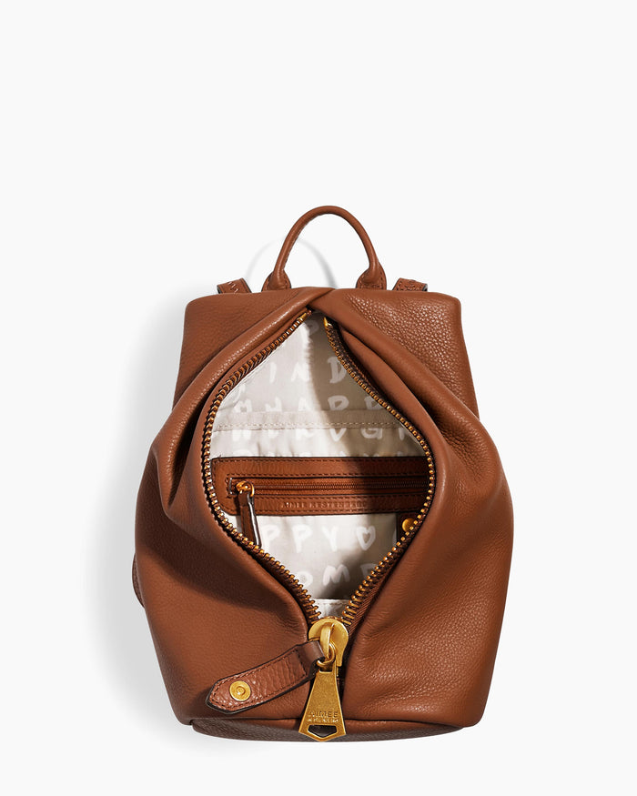 Aimee Kestenberg Tamitha Mini Backpack Chestnut With 14k Yellow Gold