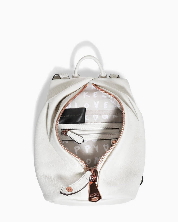 Aimee Kestenberg Tamitha Mini Backpack Vanilla Ice With Chocolate Rose Gold