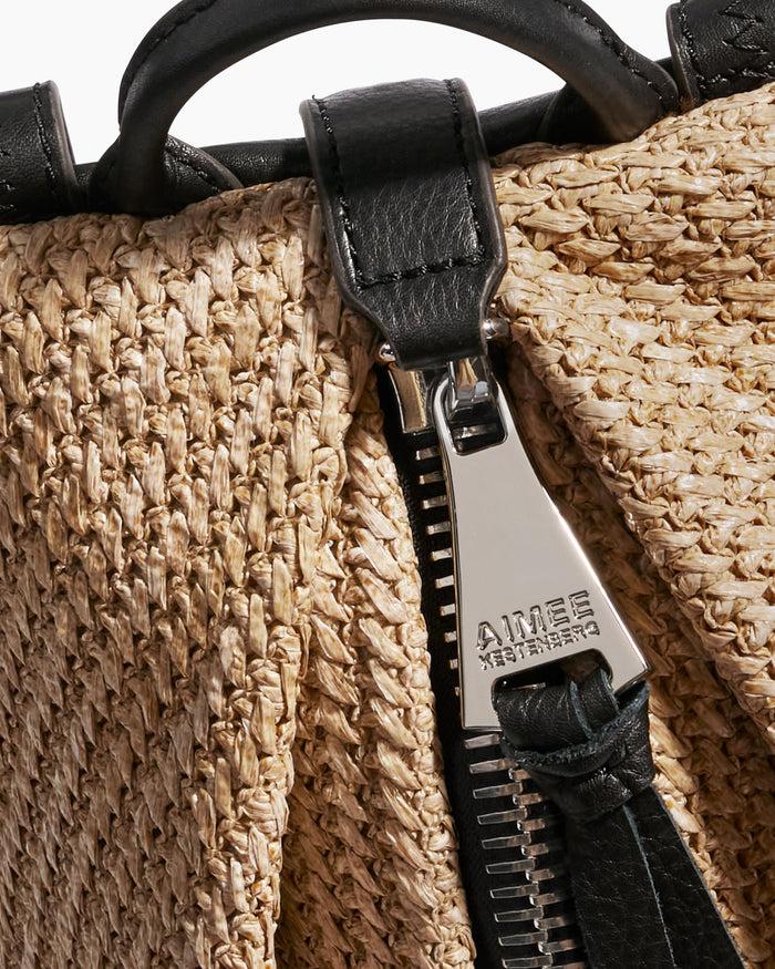 Aimee Kestenberg Tamitha Raffia Mini Backpack Raffia Black