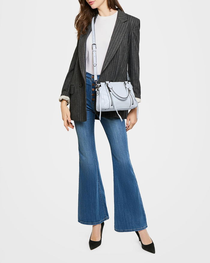 Aimee Kestenberg Zip Me Up Novelty Mini Satchel Mystic Metallic Blue