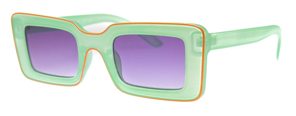 aj morgan 59270 Metropolis - Pastel Rectangular Chunky Sunglasses